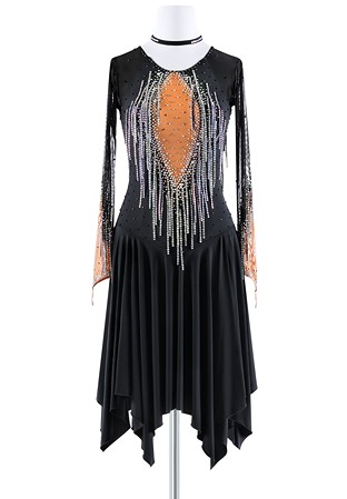 Midnight Fringe Latin Dress NZR23210