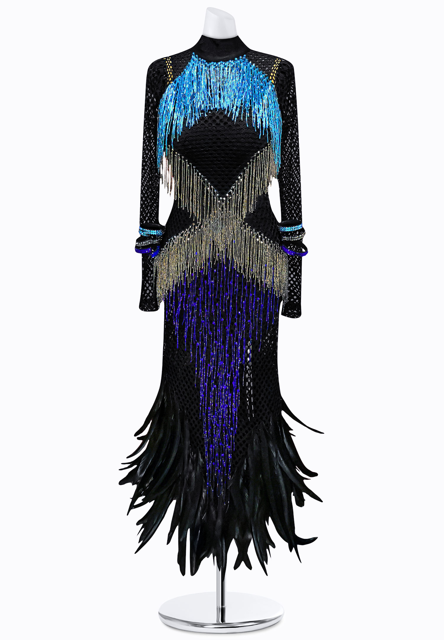 Midnight Mesh Latin Dress AM-L3118