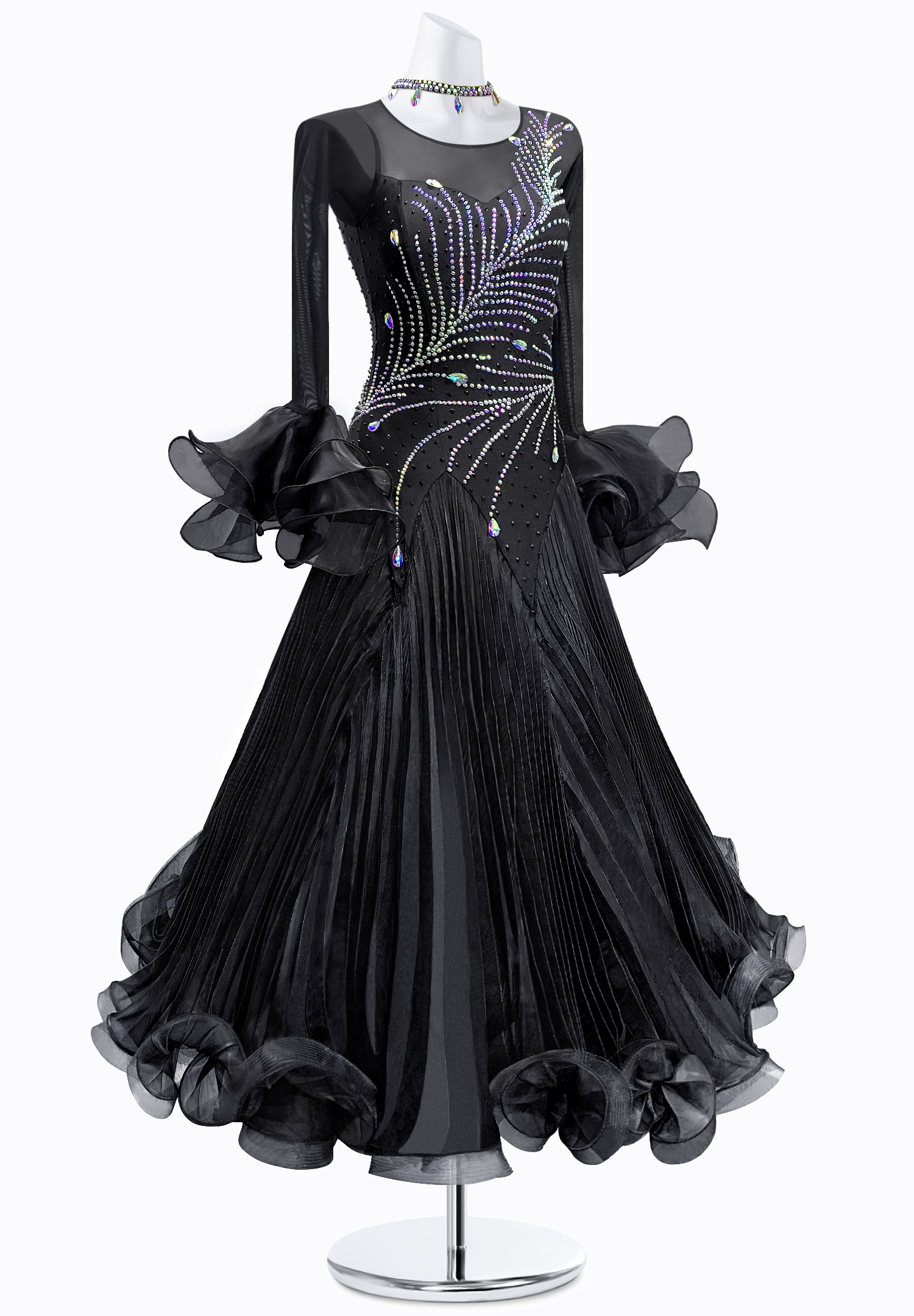 Midnight Pleats Ballroom Gown JT-B4545
