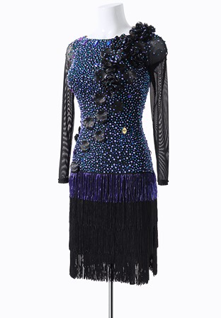 Midnight Rose Latin Fringe Dress MFL0095