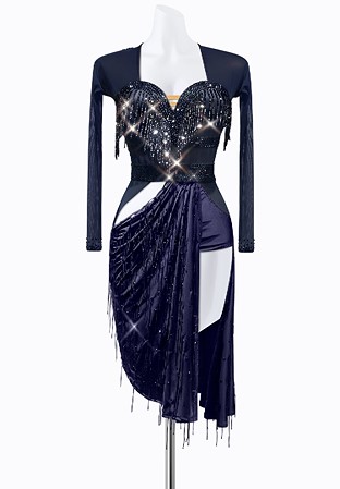 Midnight Satin Latin Dress PR-L215065