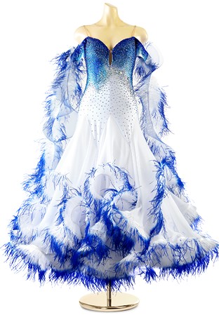 Miraculous Dyed Feather Ballroom Dance Dress PCWB180102