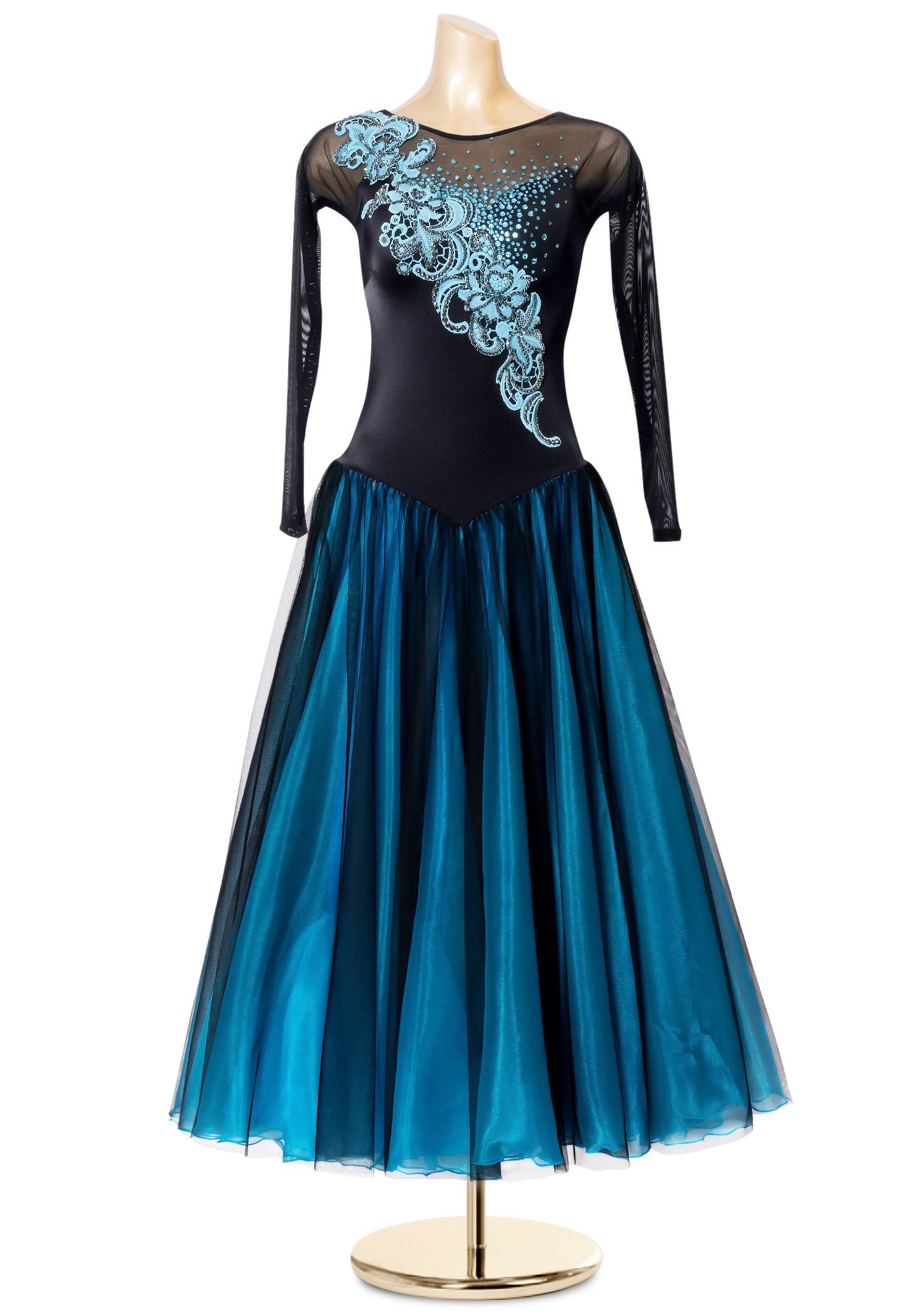 Mysterious Flower Applique Ballroom Gown PC-WB190403