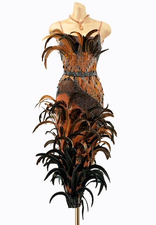 Natural Feather Latin Dress ADL2932