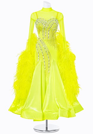 Neon Feather Ballroom Gown MF-B0271