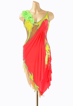Neon Frill Latin Dress ZA-15L008