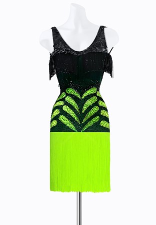 Neon Fringe Latin Dress PR-L215081