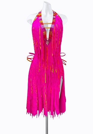 Neon Halter Latin Dress AML3561