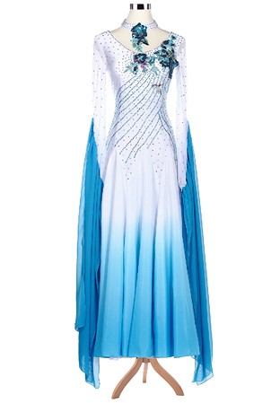 Ombre Diagonal Sparkle Ballroom Smooth Dance Dress A5162