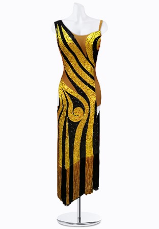 Ornate Crystal Latin Dress AM-L3211