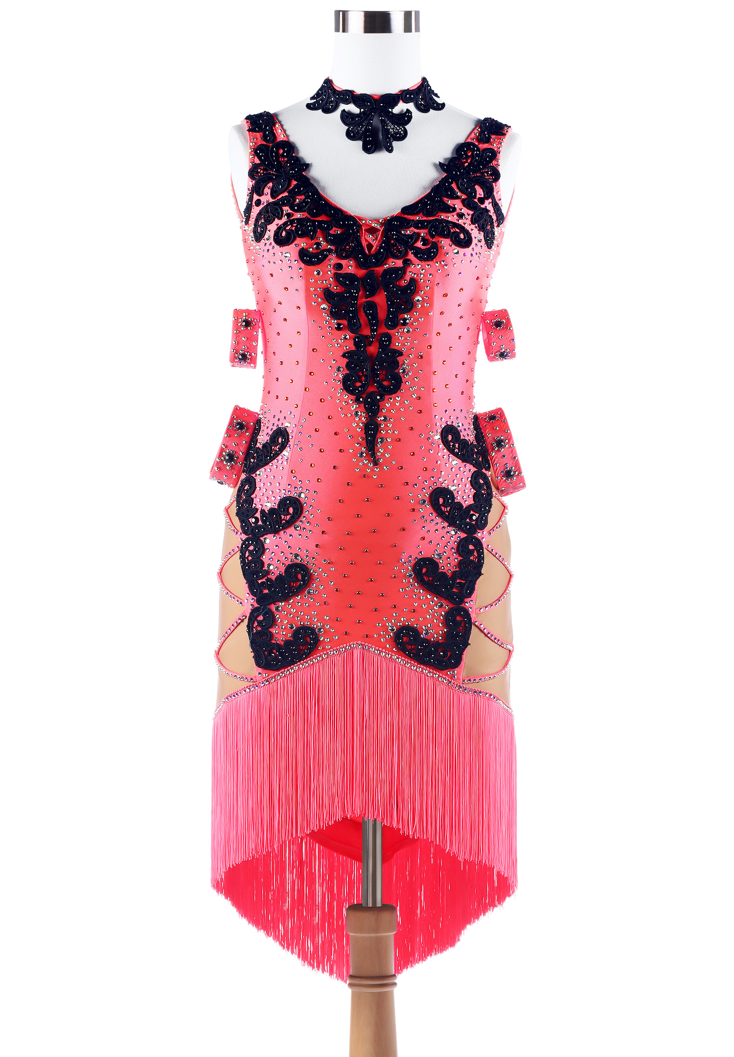 Ornate Crystal Latin Performance Dress VN-L5290