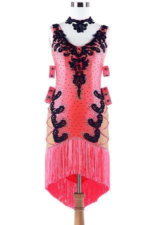 Ornate Crystal Latin Performance Dress VN-L5290