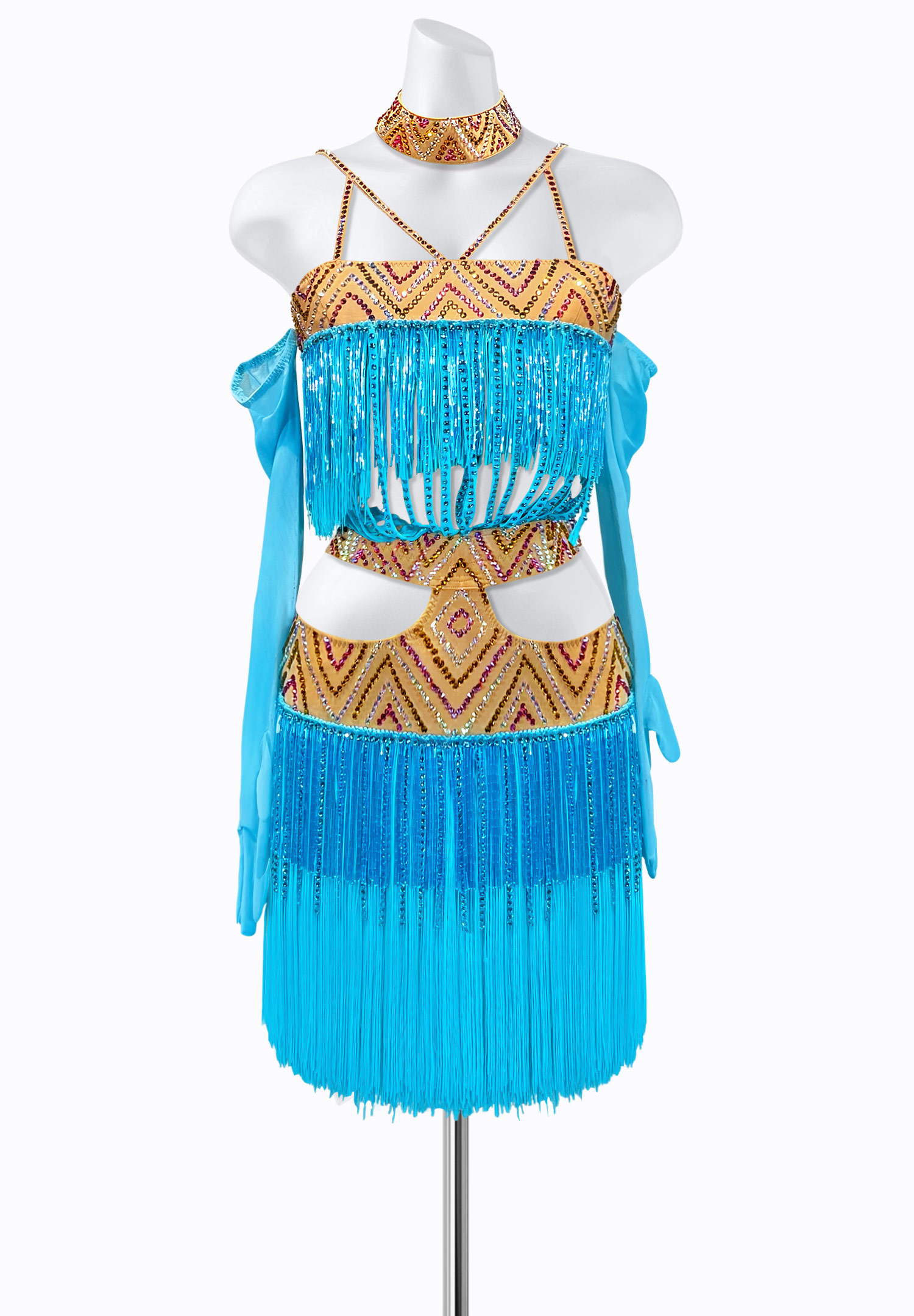 Sky Fringe Latin Dress PR-L250002