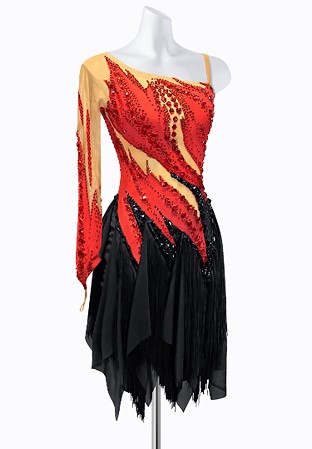 Flaming Noir Latin Dress PR-L250033