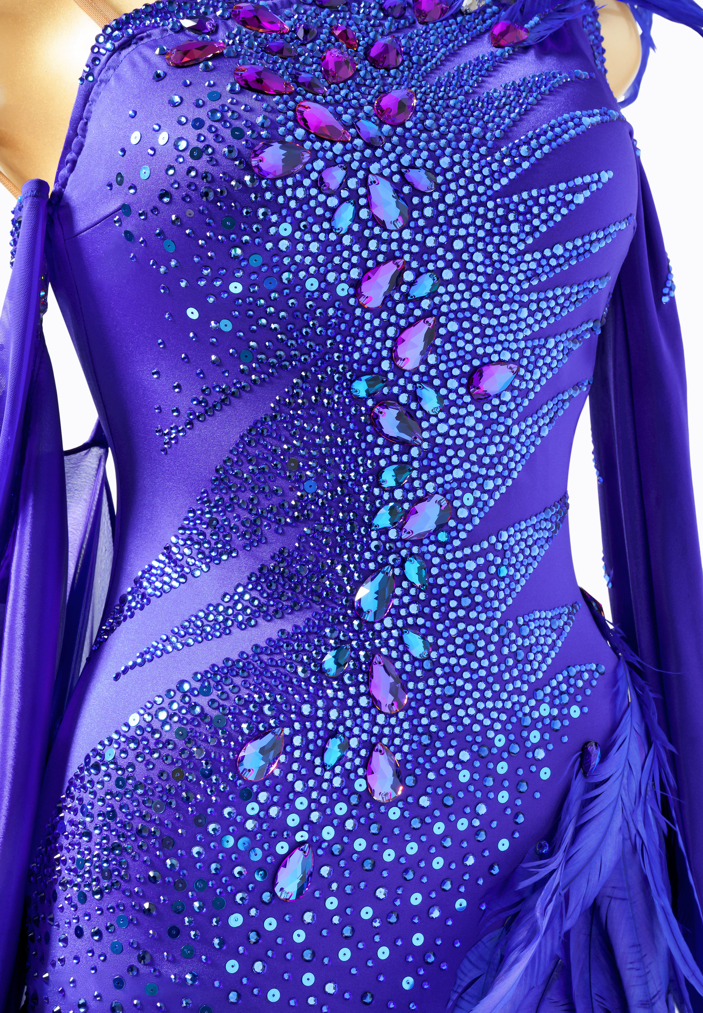 Paradise Feather Ballroom Dance Gown PC-WB202214