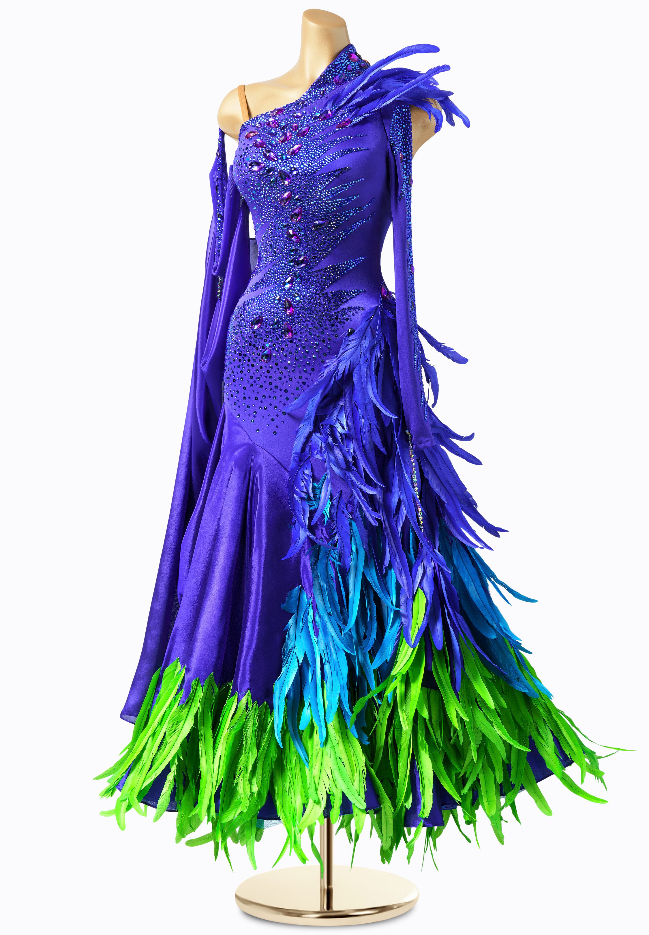 Paradise Feather Ballroom Dance Gown PC-WB202214