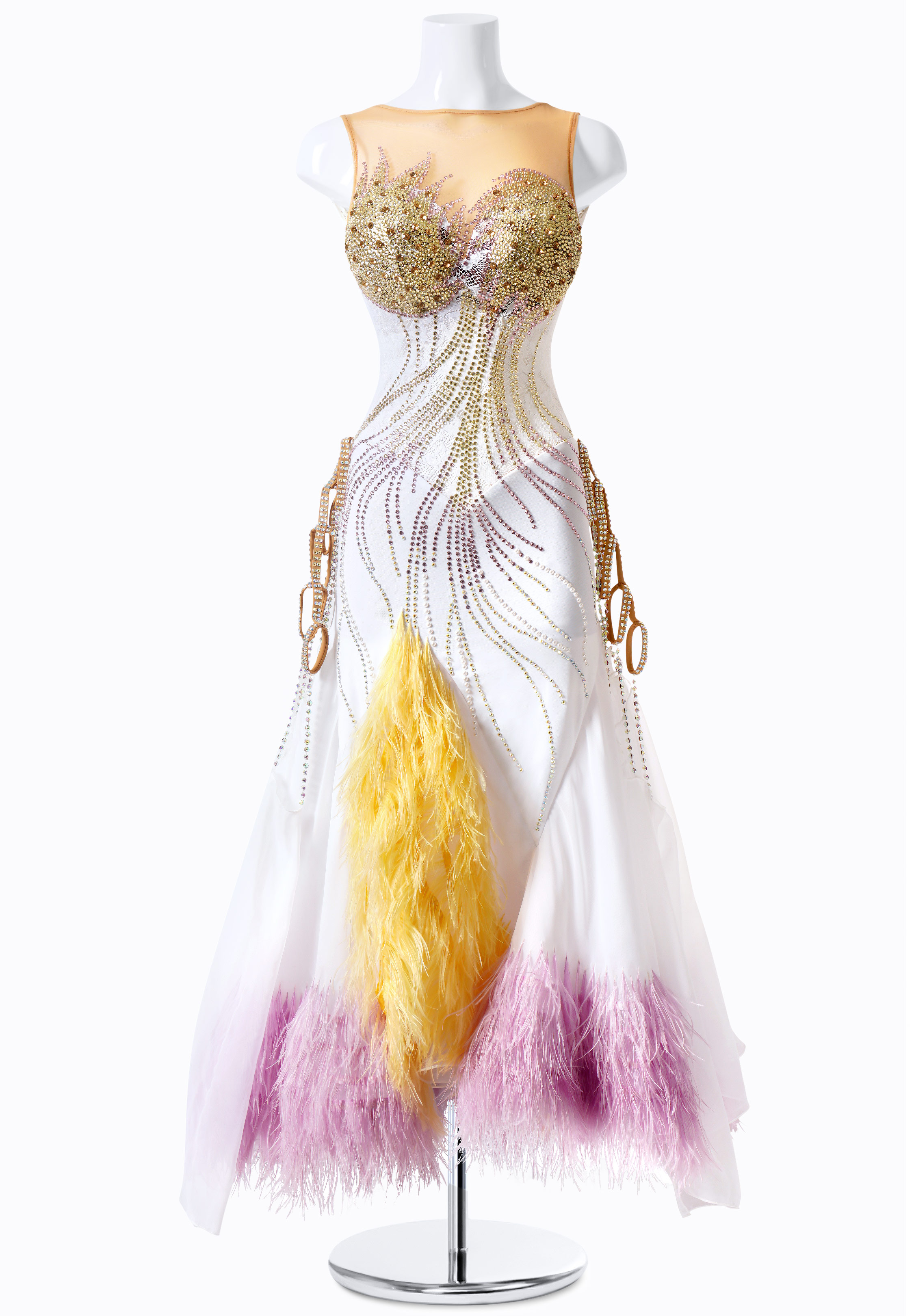 Pastel Feather Ballroom Gown MF-B0222