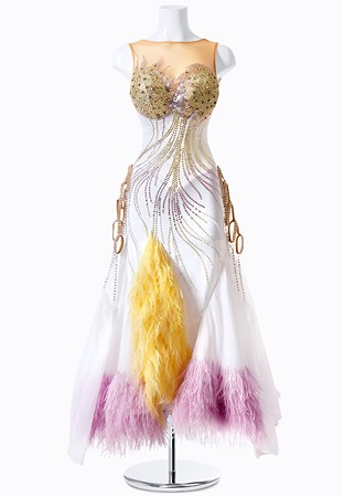 Pastel Feather Ballroom Gown MFB0222