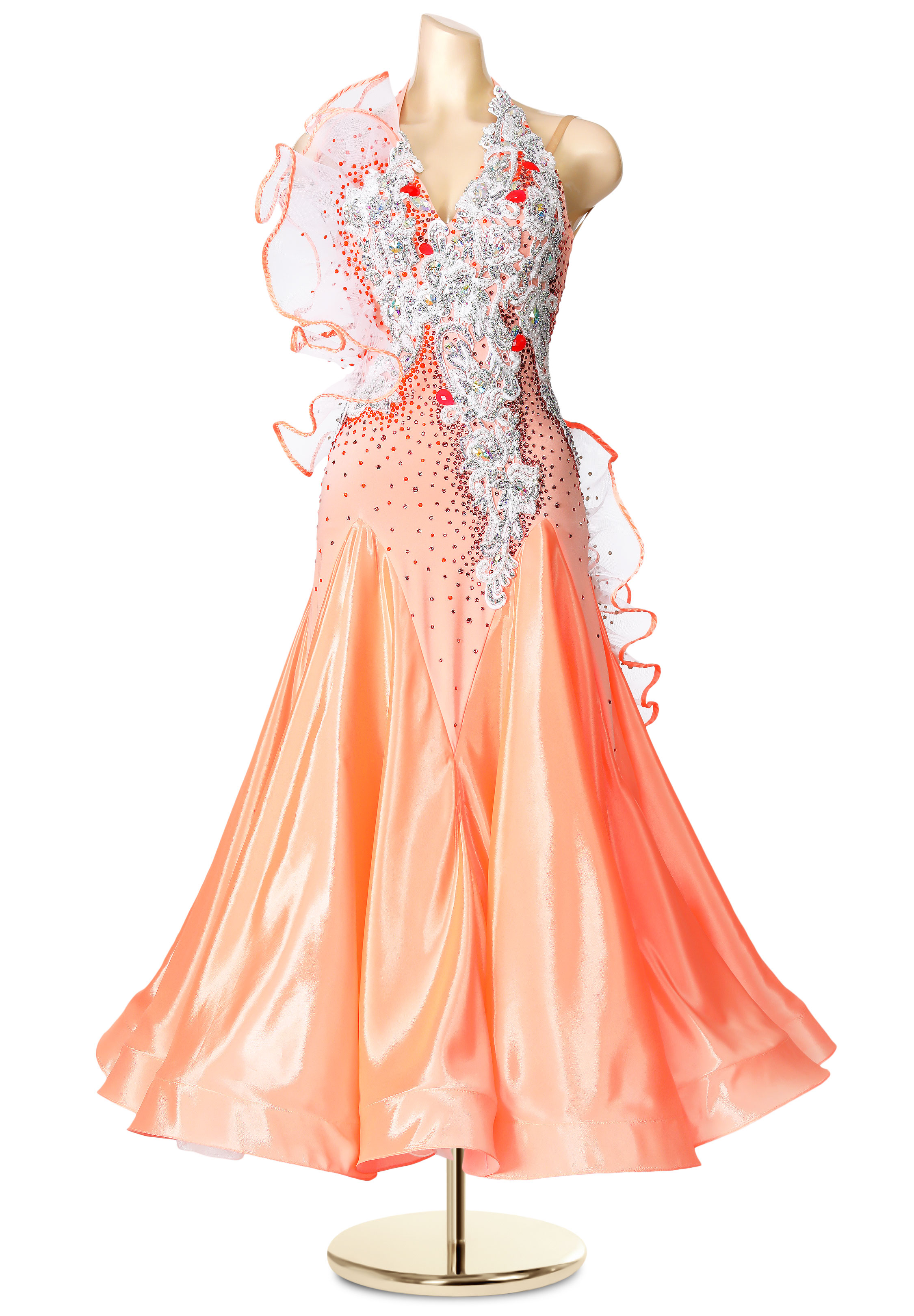 Peach Dream Studded Ballroom Gown PC-WB19101