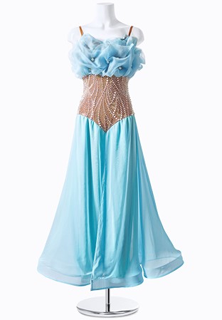 Pearl Frost Flowy Ballroom Gown MFB0085