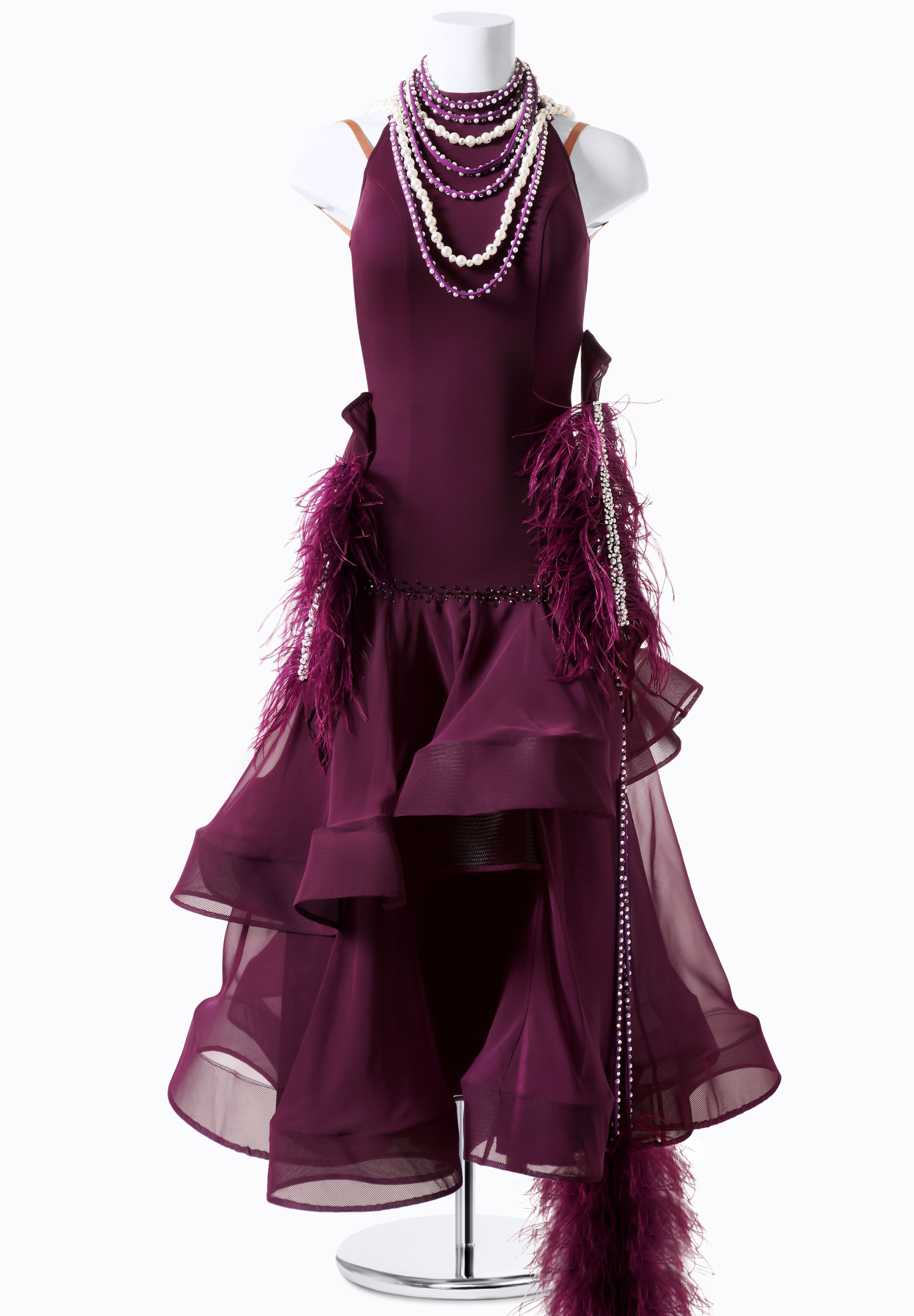 Pearl Neck Ballroom Social Dress MF-B0140