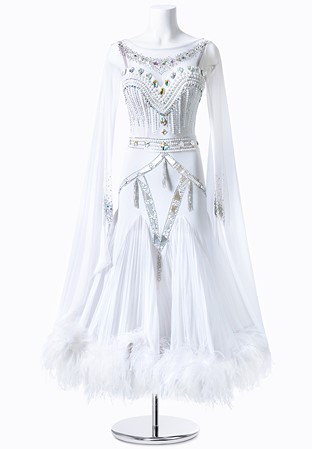 Pearlescent Pleated Ballroom Dress MFB0003
