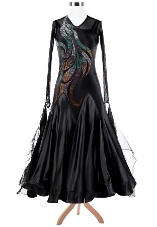 Phoenix Tail Sparkle Ballroom Dance Competition Dress VN-A5315