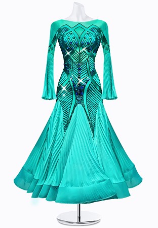 Pleated Crystal Ballroom Gown PR-B200003