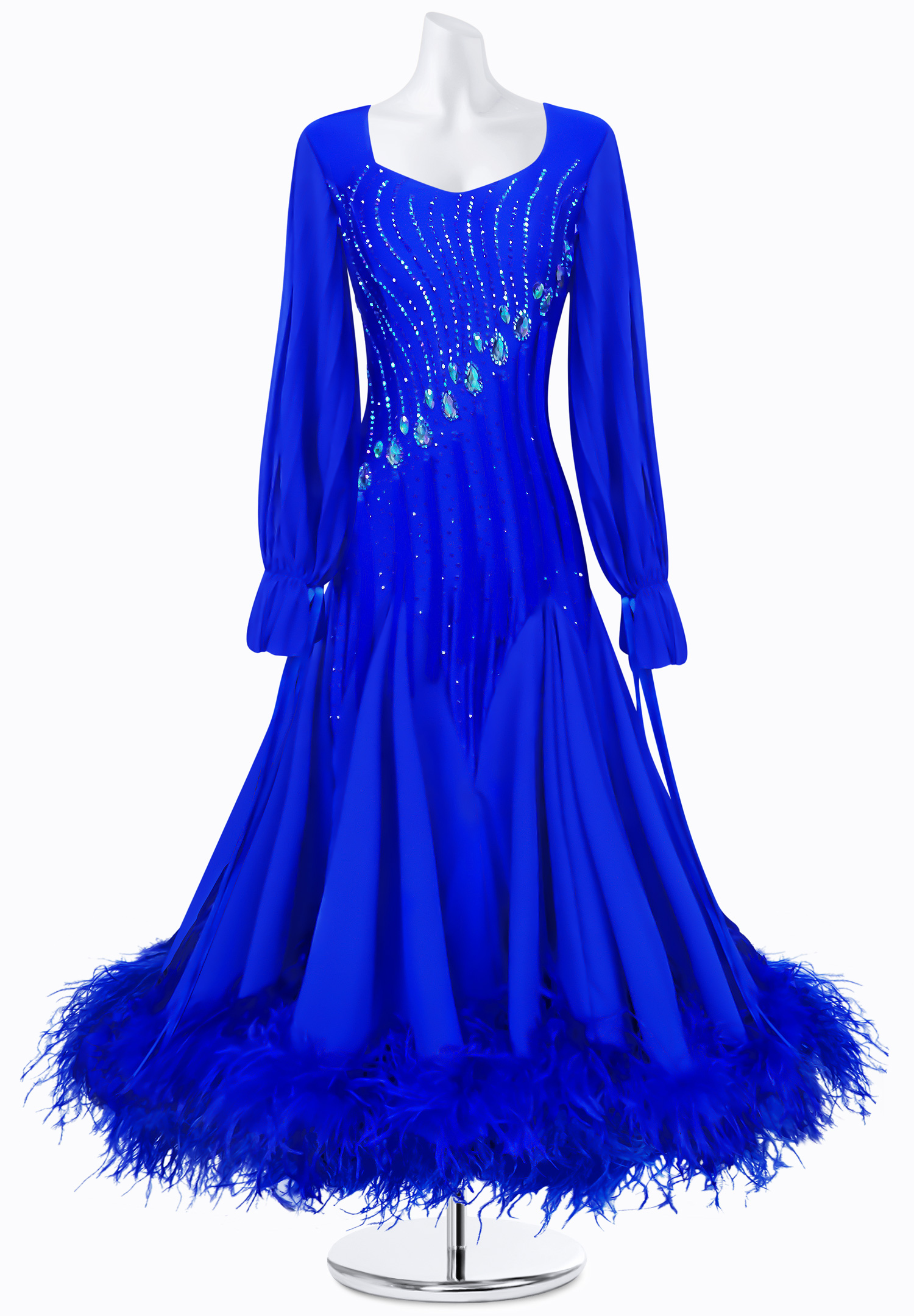 Pleated Tassel Ballroom Gown AM-B3331