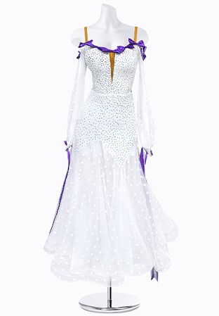Polka Dot Crystal Ballroom Dress AMB3127
