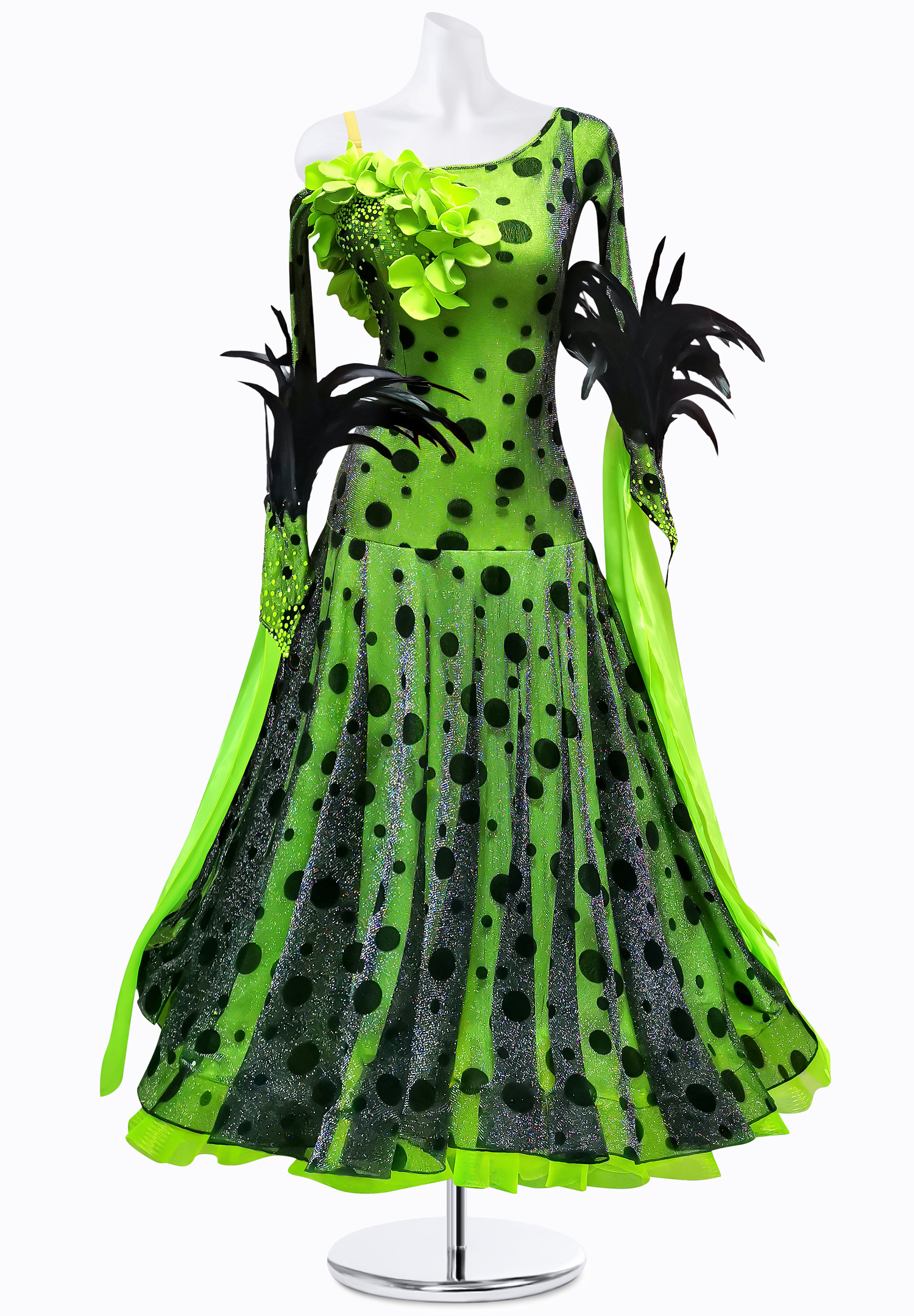 Polka Dot Flower Ballroom Gown AM-B3306