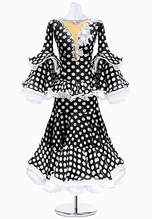 Polka Dot Frill Ballroom Gown JT-B4631