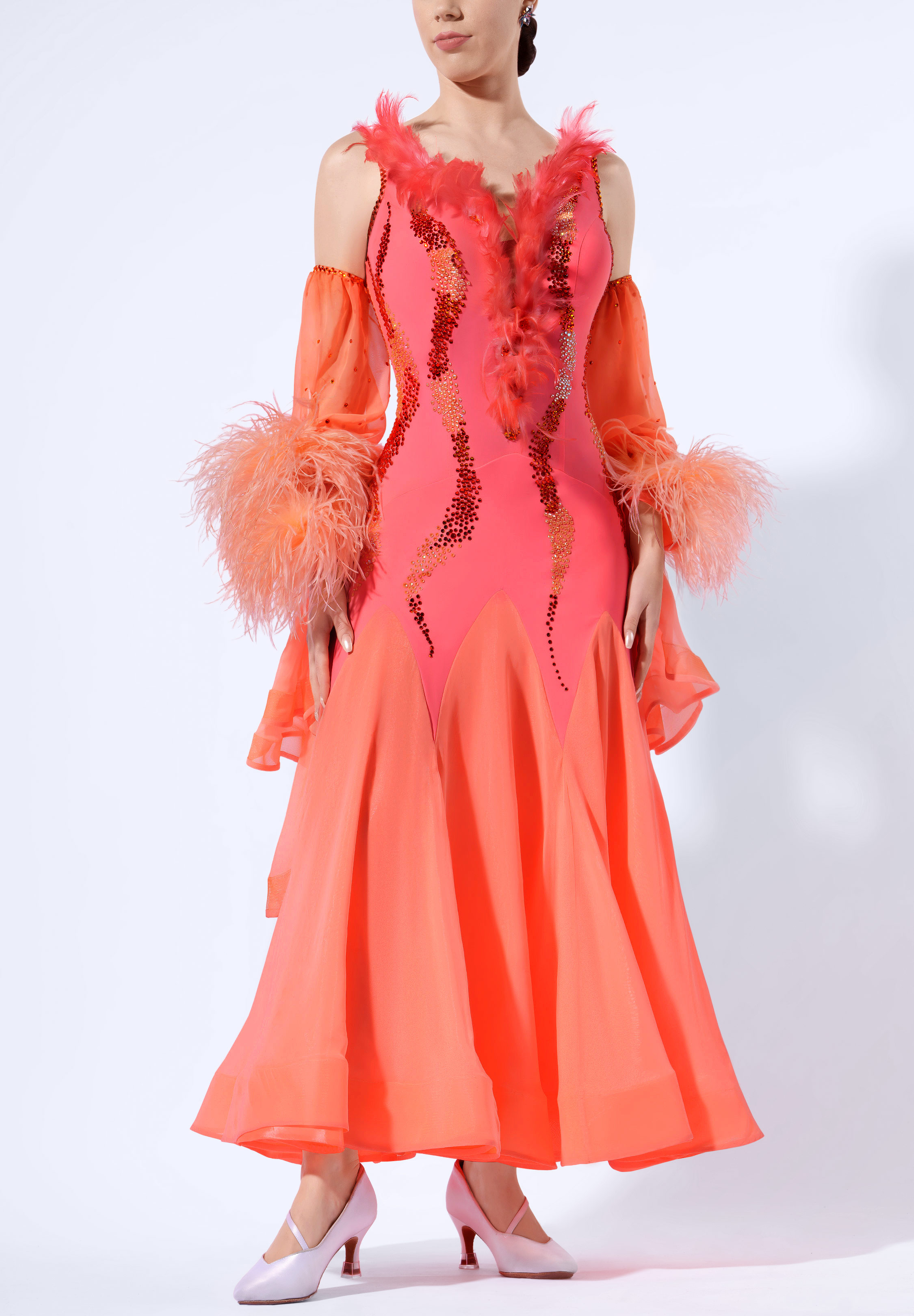 Coral Phoenix Ballroom Gown RS-B250024