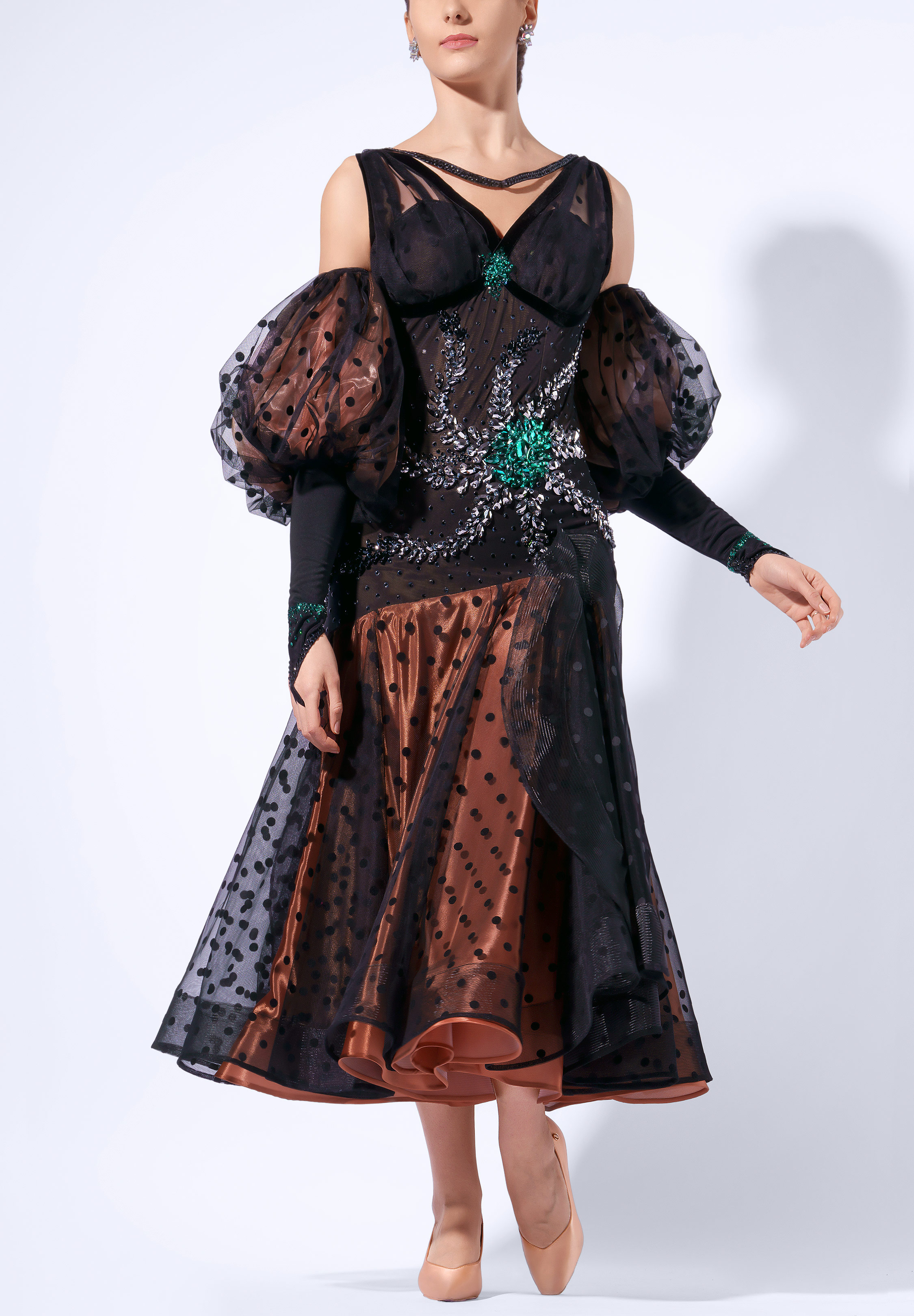 Polka Noir Ballroom Gown RS-B250026