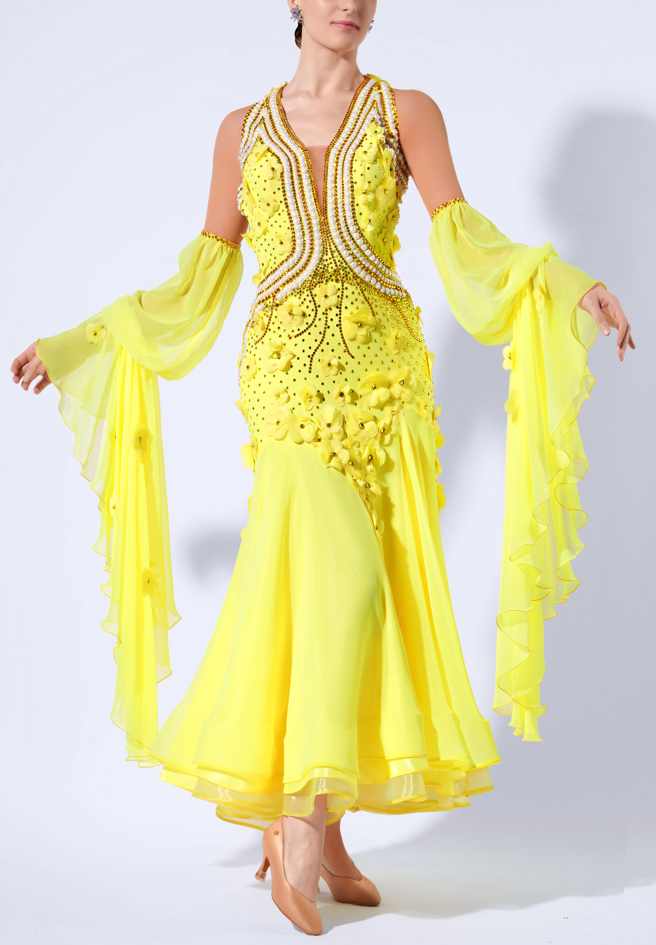 Sunlit Pearl Ballroom Gown RS-B250043