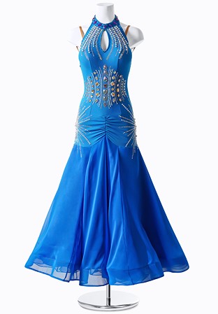 Radiant Crystal Accents Halter Gown MFB0048