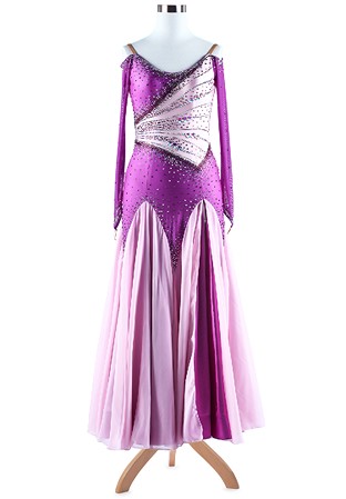 Radiate Sparkle Colorblock American Smooth Dance Dress A5320 
