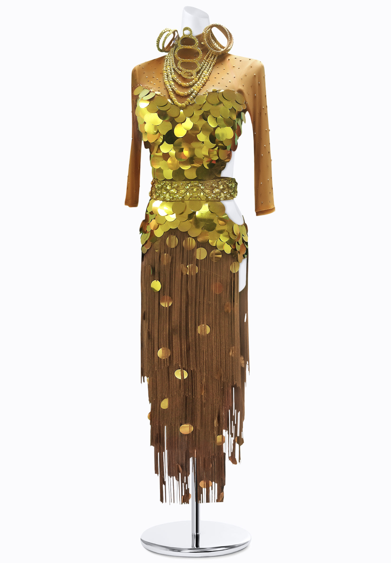 Reflective Sequin Latin Dress AM-L3229