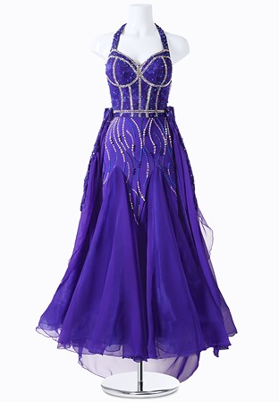 Rhinestone Corset Dance Dress MFB0160