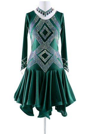 Rhinestone Labyrinth Latin Dance Dress VN-L5318