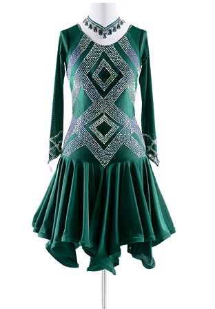 Rhinestone Labyrinth Latin Dance Dress L5318