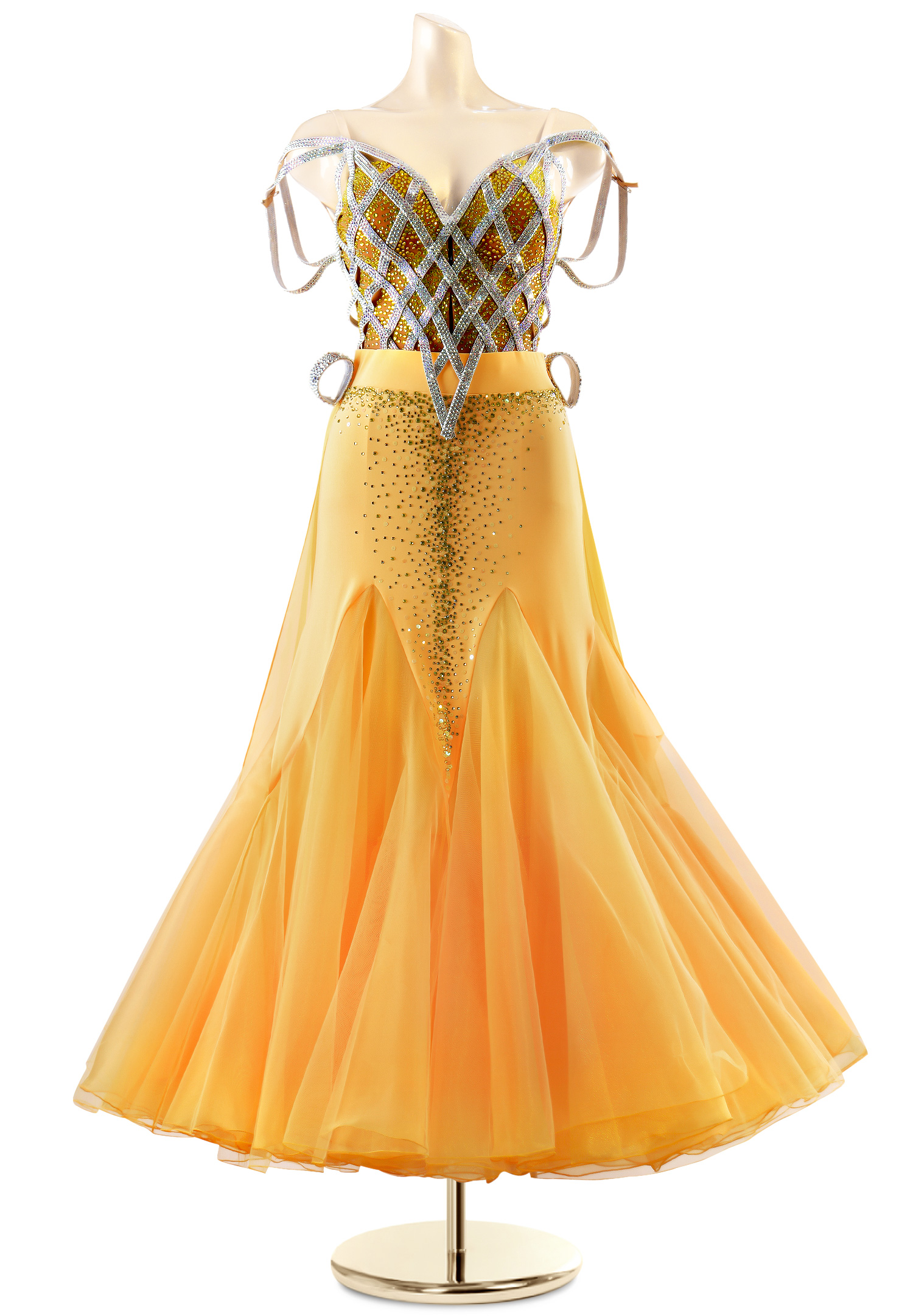 Romantic Lattice Ballroom Competition Dress PC-WB18018