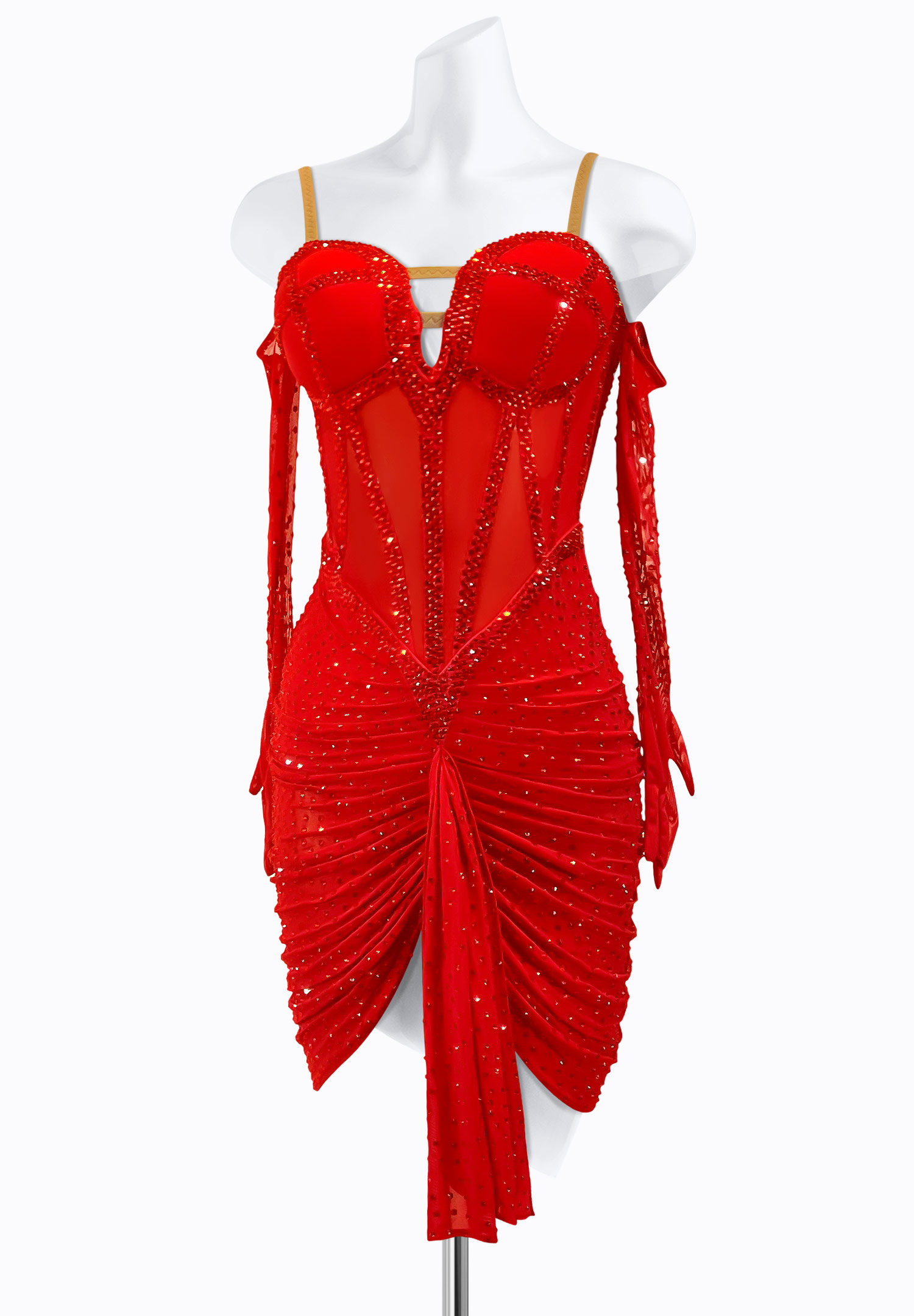 Ruched Amor Latin Dress PR-L225133