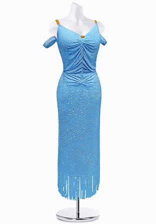 Ruched Crystal Latin Dress AML3345