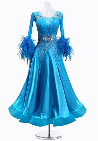 Ruched Feather Ballroom Gown JT-B4564