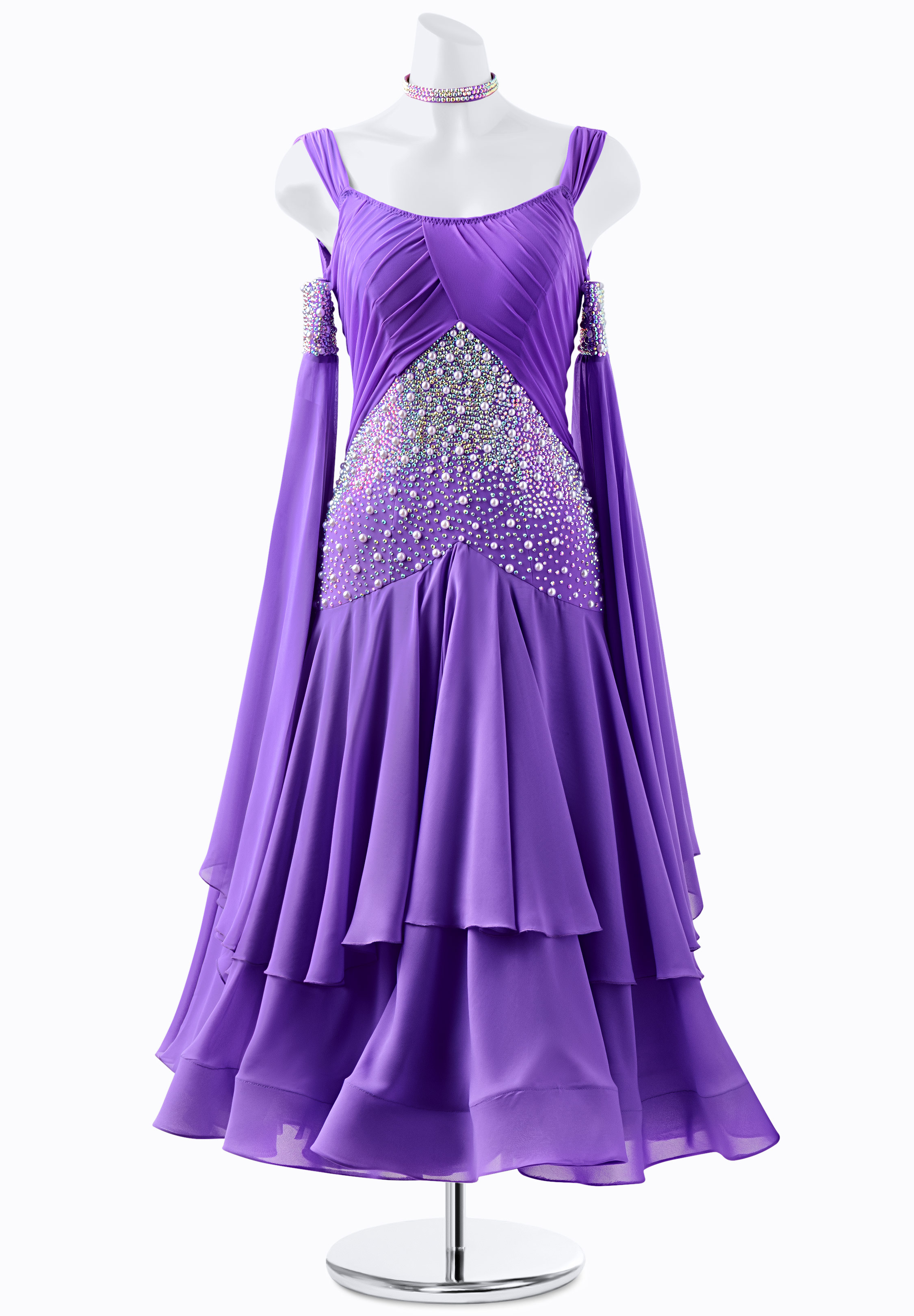 Ruched Pearl Ballroom Gown PR-B210033A