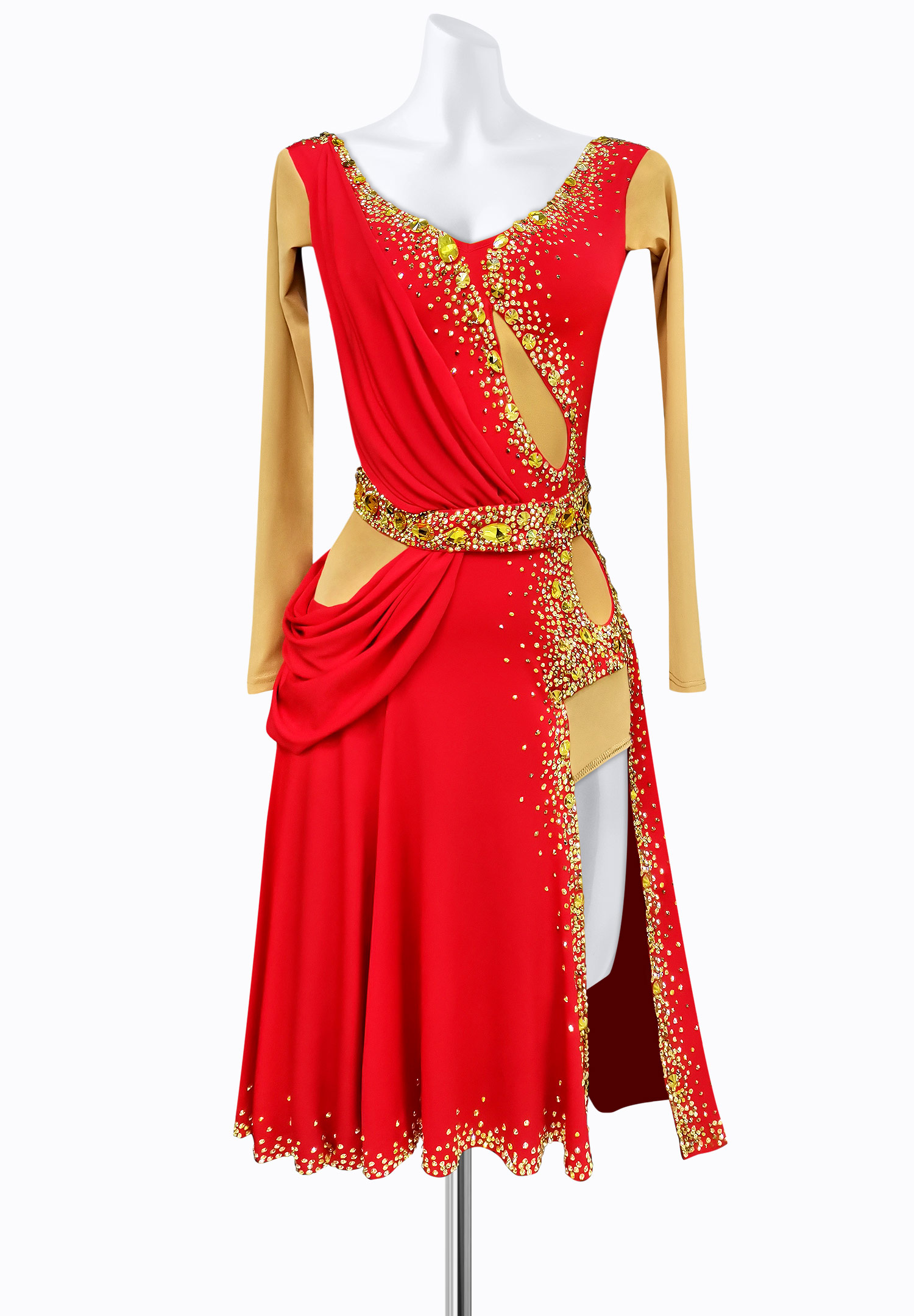 Ruched Sunset Latin Dress AM-L3528