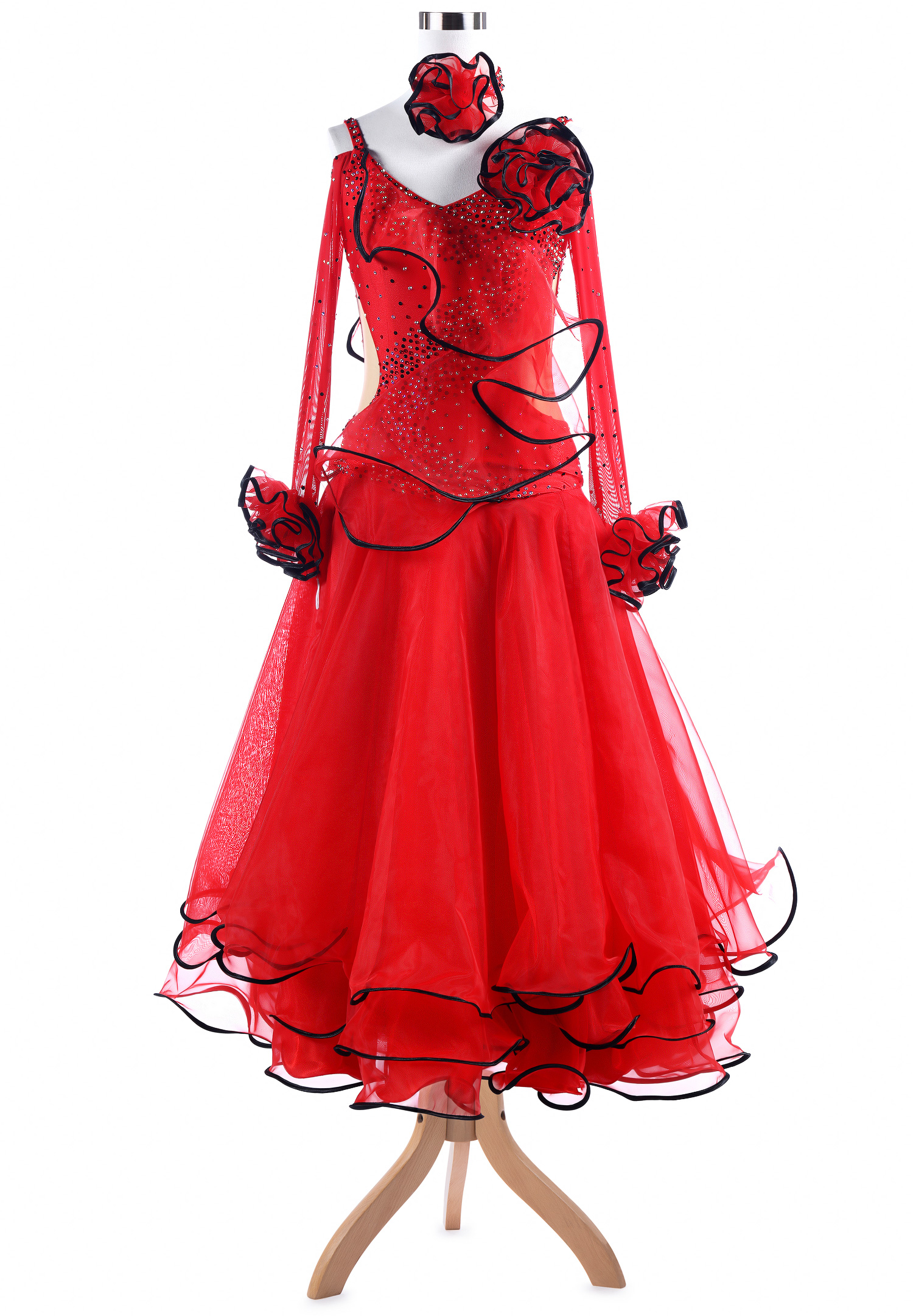 Ruffle Frill Ballroom Competition Dress VN-A5356