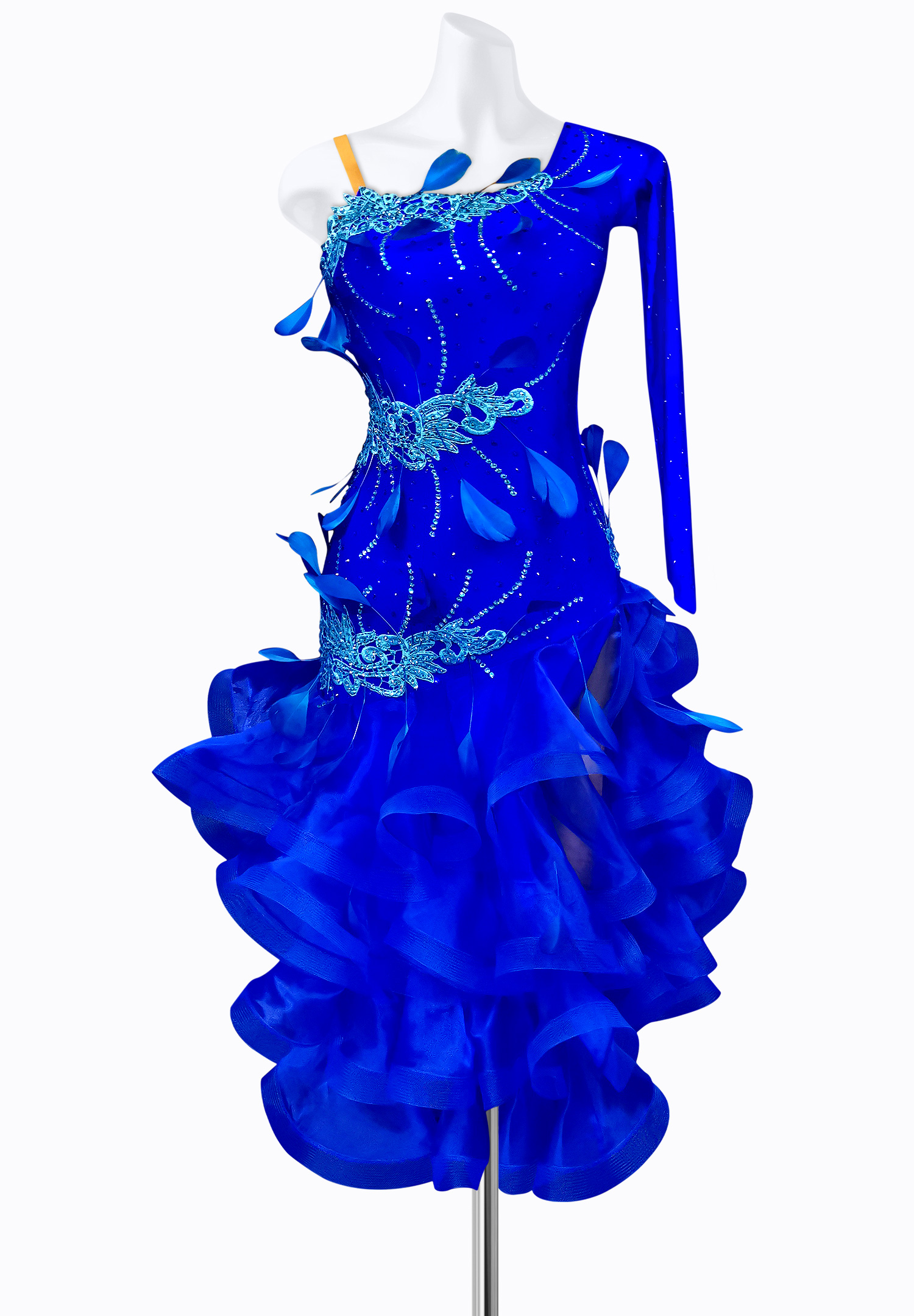 Ruffled Feather Latin Dress AM-L3520