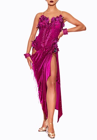 Fuchsia Orchid Latin Dress SS-L23003